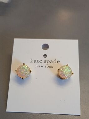 kate spade Iridescent Druzy Stud Earrings - Pale Pink Opalescent